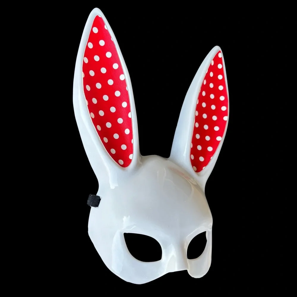 “Lucy” Red Polka-dot Bunny Rabbit Mask